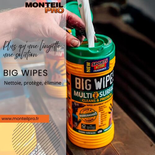 Lingettes nettoyantes BIG WIPES Multi-Surfaces - Monteil Pro
