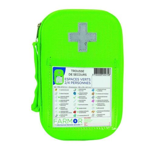 Trousse secours fluo ESPACES VERTS
