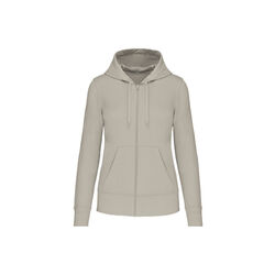 Sweat-shirt full zip &agrave; capuche K4031 CLAY