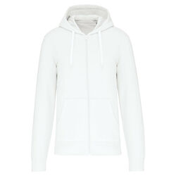 Sweat-shirt full zip &agrave; capuche K4030 WHITE