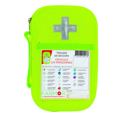 Trousse secours fluo V&Eacute;HICULE 2/4 PERSONNES Limoges